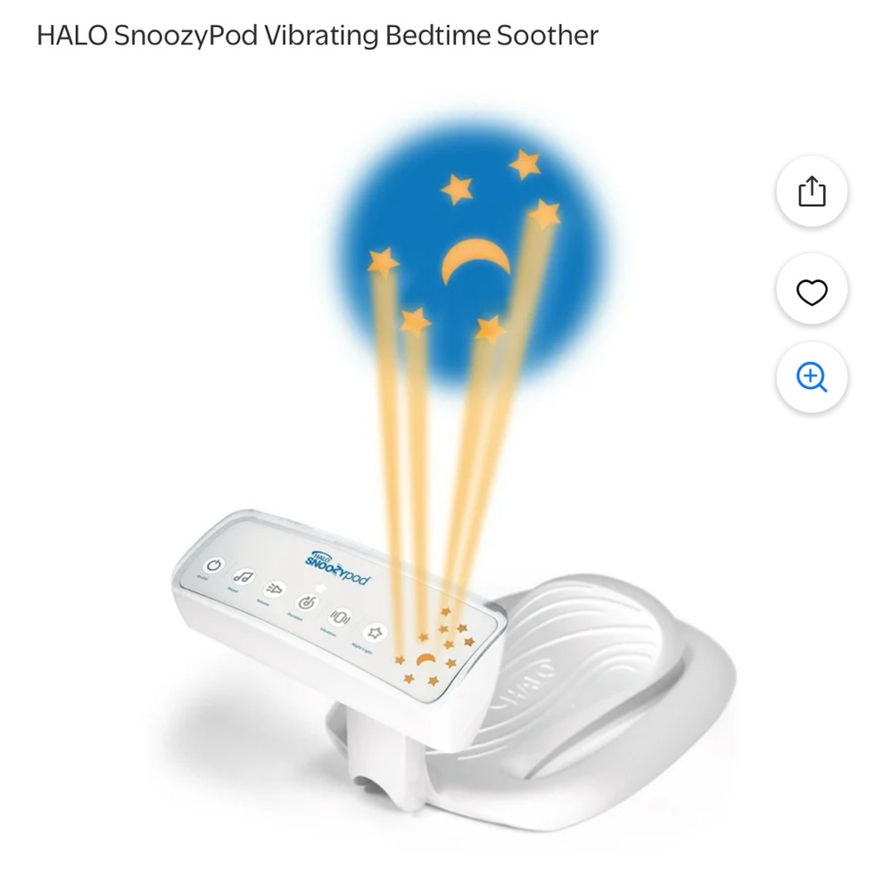 HALO SNOOZYPod Baby Bedtime Soother Projector, Vibration and Soothing Sound - Picture 6 of 10